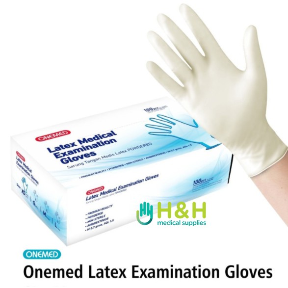 Sarung Tangan Onemed / Sarung Tangan Latex Examination Gloves Onemed / Sarung Tangan Latex Onemed