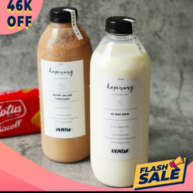 

Flash Sale Botol Seliter biscoff apa aku tanpa kamu & es susu regal by Kopinang kau hari ini