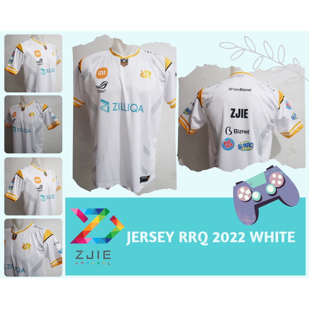 Jersey Kaos Baju Gaming RRQ  2022 WHITE ,FREE NICKNAME & STICKER