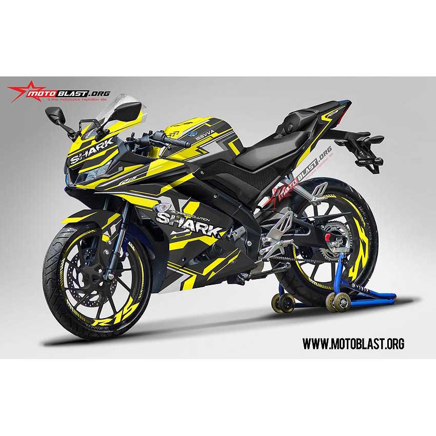 Decal Stiker R15 V3 BLACK YELLOW SHARK