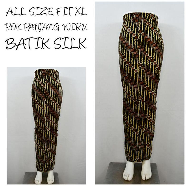 COD Indah ROK SPAN PANJANG WIRU WIRON Batik Silk All Size Fit XL SR