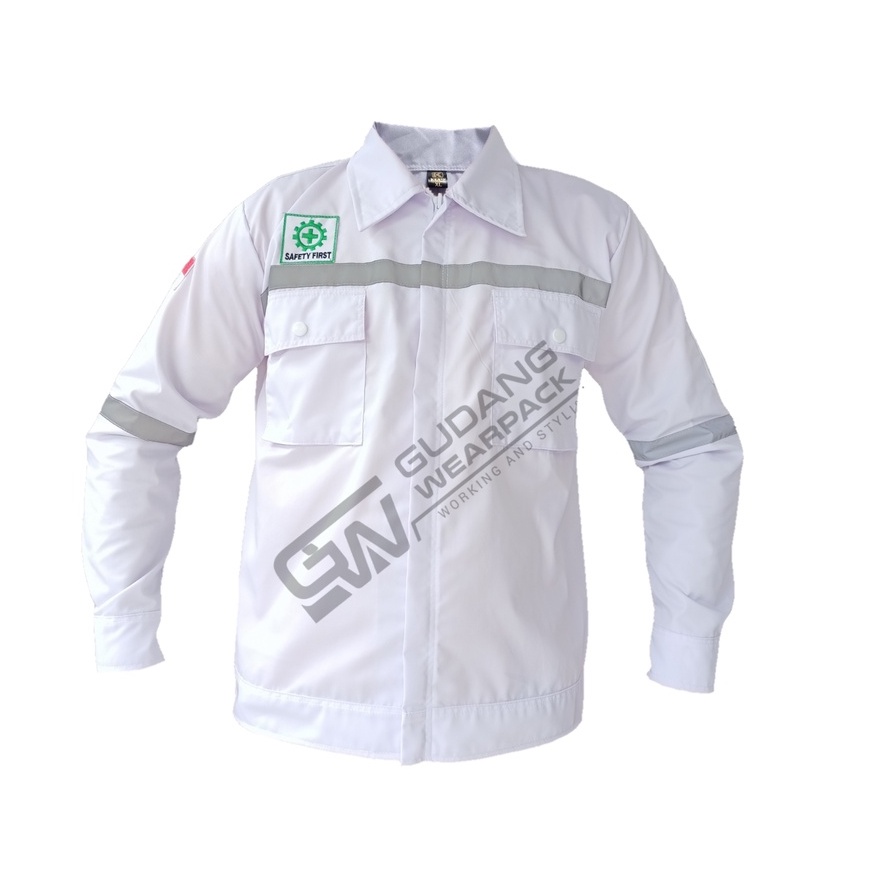 Gudang Wearpack - Baju Kerja Seragam Proyek Warna Putih Polos