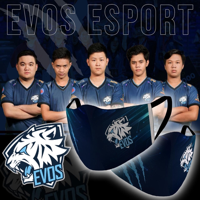 Masker Kain Masker Wajah Gaming Masker - Team EVOS ESPORTS