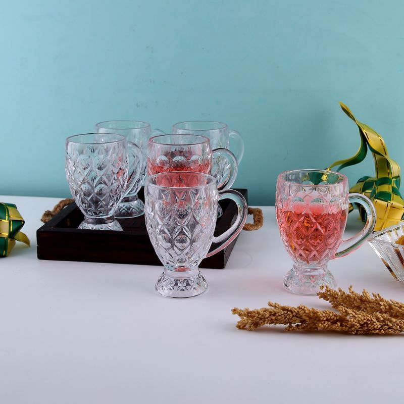 GELAS GAGANG KACA CAPODIMONTE ISI 6 PCS