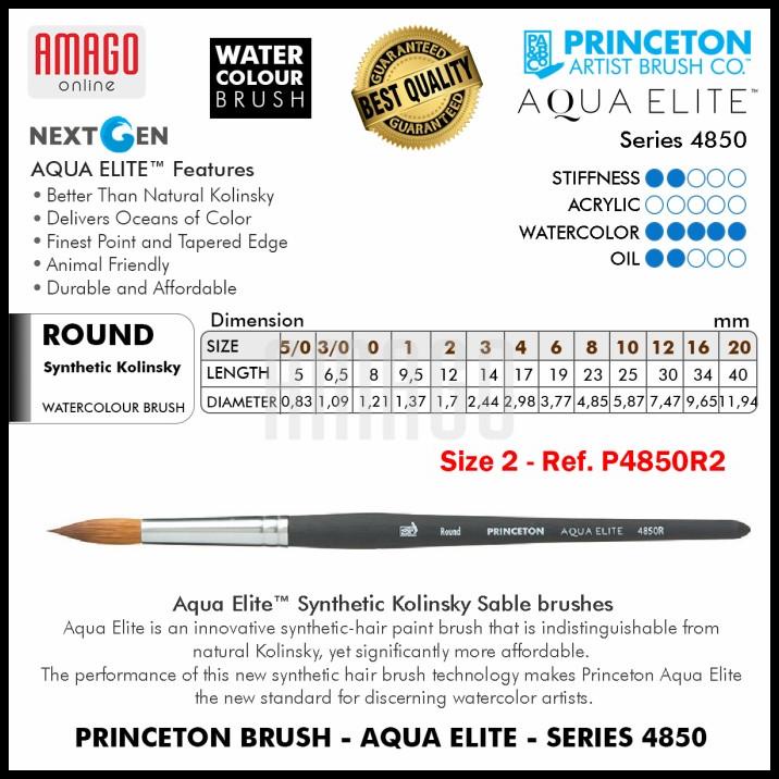 

Kuas - Princeton Aqua Elite Brush - Round - 4850 Series - Pilih Ukuran