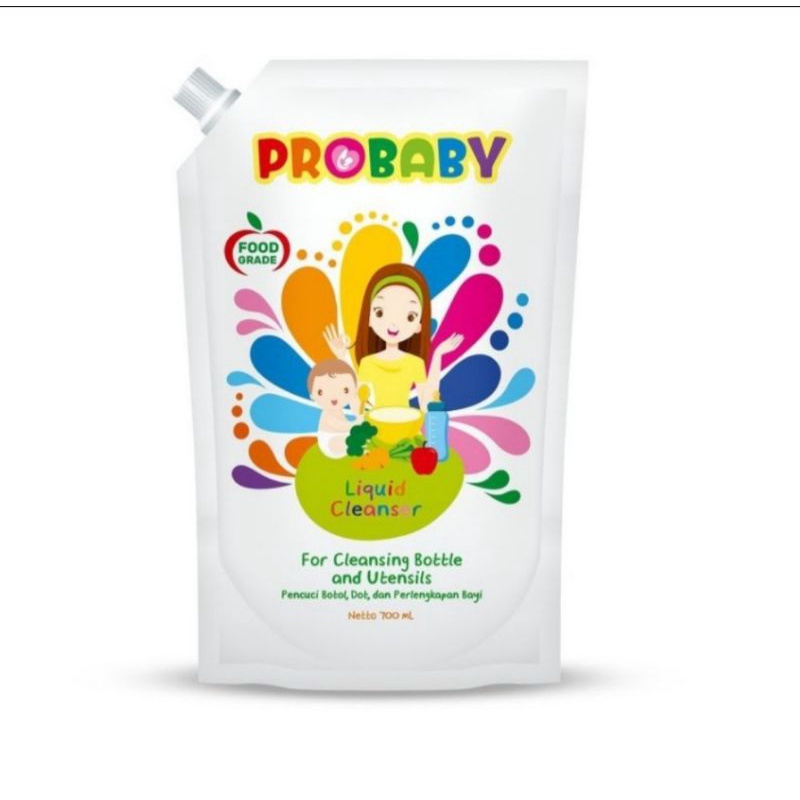 PROBABY Liquid Cleanser 450 ml FREE 150ml // 700 ml FREE 450 ml // 150ML FREE SIKAT BOTOL Sabun Cuci Botol piring bayi dan anak