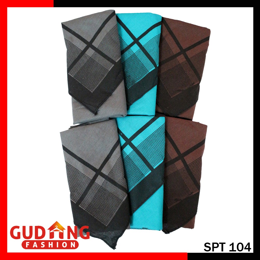 Sapu Tangan Pria / Saputangan Pria Katun / Handkerchief - Isi 6 / Free Kotak (SPT)