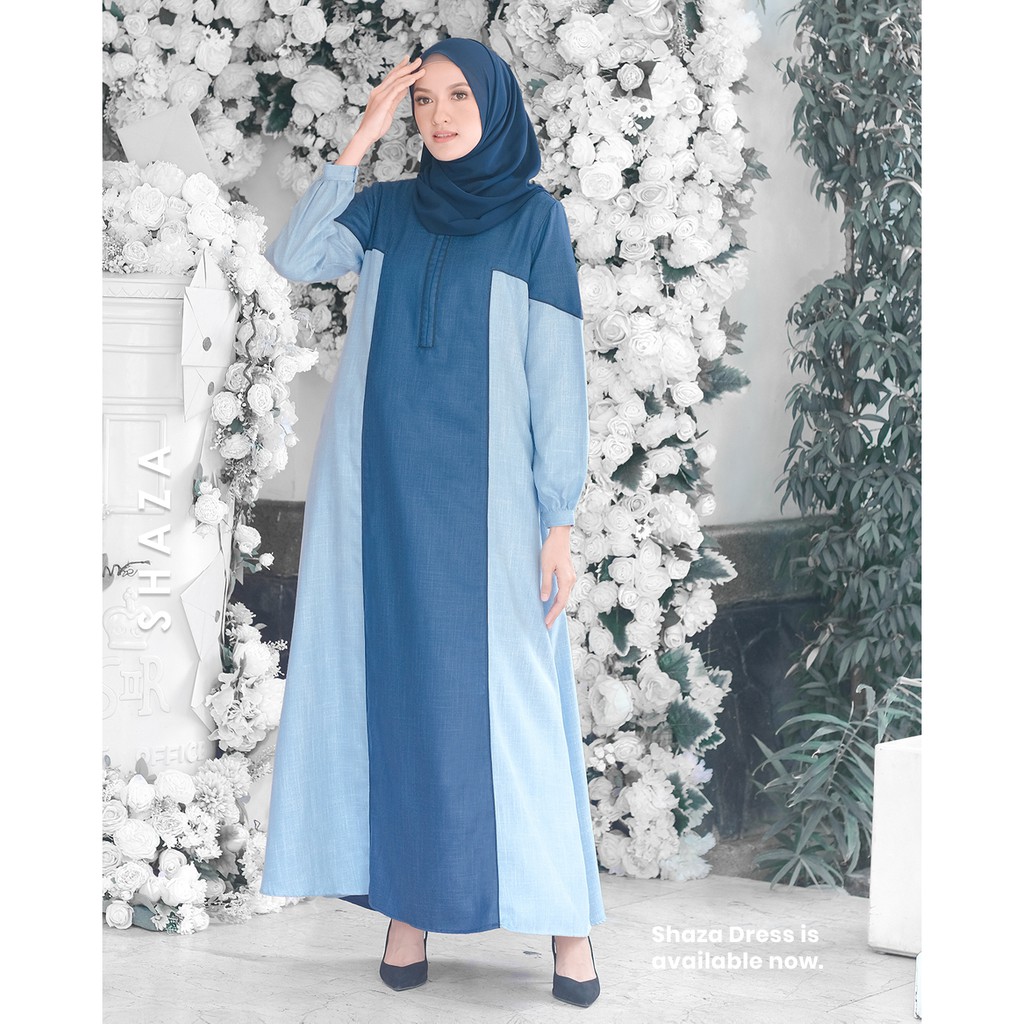 SYLLA// Gamis SHAZA Kasual Simple Dress Syari Busui Friendly by Sylla Hijab