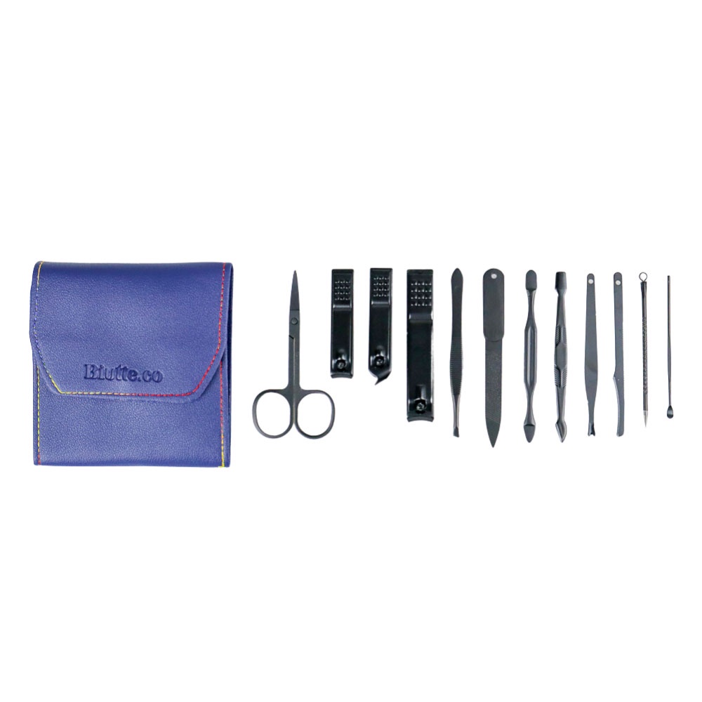 Biutte.co Set Gunting Kuku Manicure Nail Clippers Pedicure Kit 12 in 1 - TCT12 VIOLET