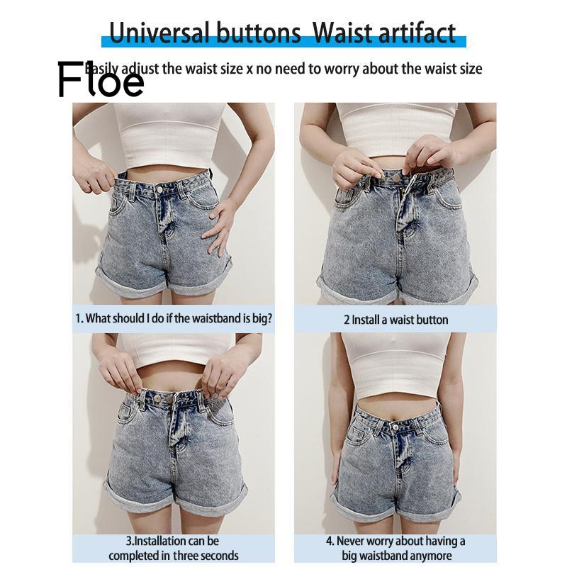 Fl (Buy 3 Get 1 Free) Kancing Metal Adjustable Dapat Dilepas Untuk Celana Jeans / Pakaian Diy