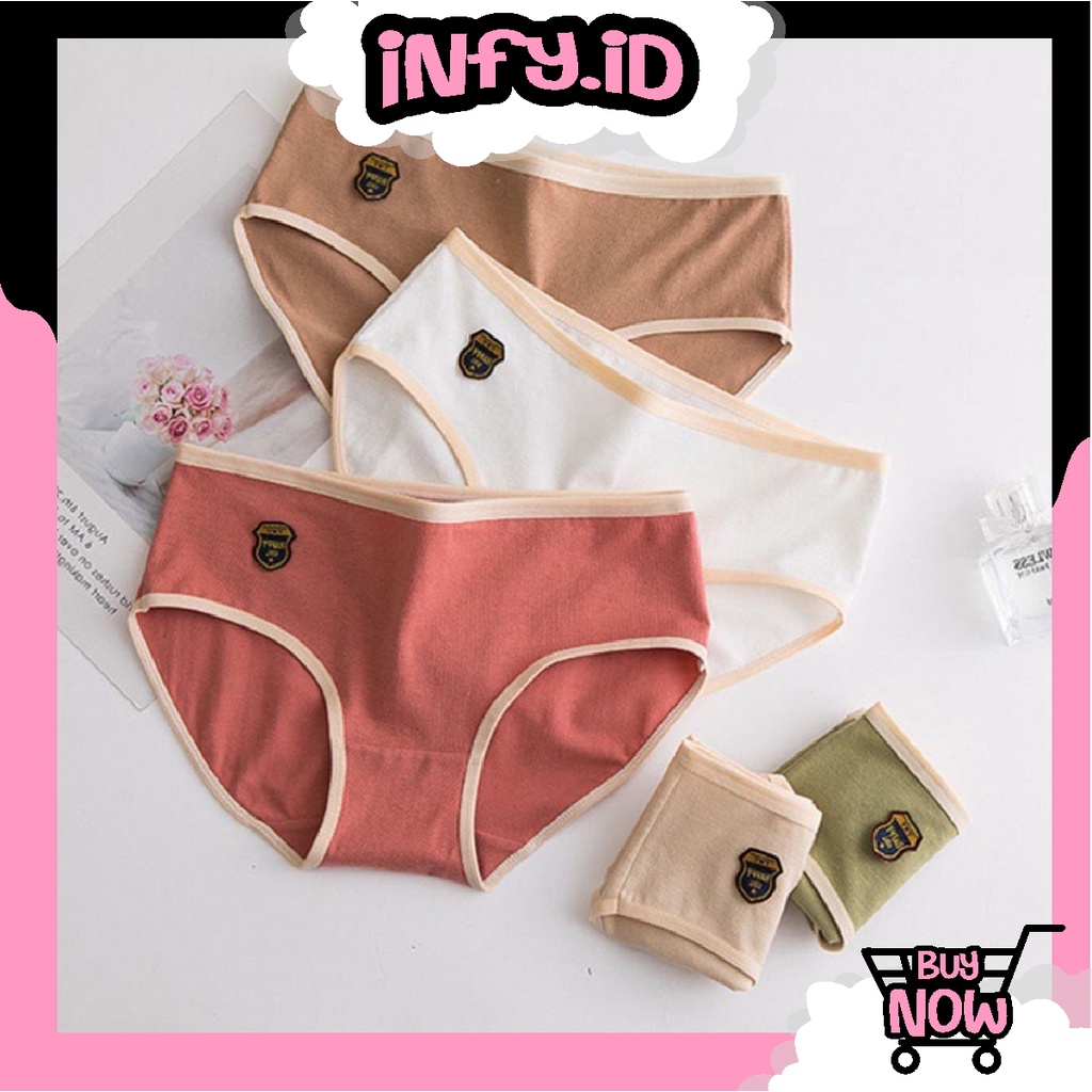 INFY - Celana Dalam Fashion Wanita Impor Underwear Sempak Kolor Wanita Bahan Katun Halus Import B089