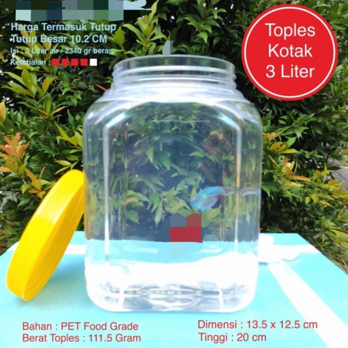 GHM 0099) TOPLES TEBAL 3 LITER 3L JUMBO KOTAK BENING SERBAGUNA KERUPUK