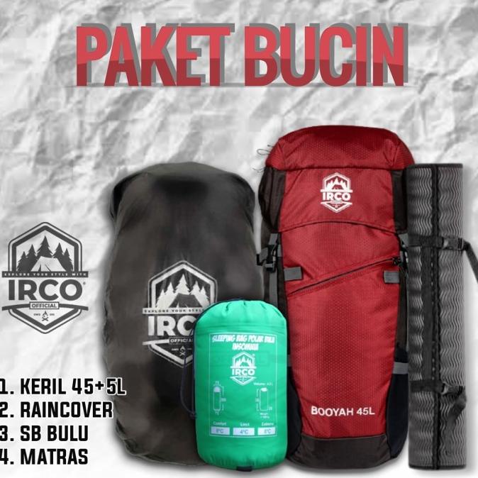 Paketan alat gunung - Paket camping IRCO murah - Keril outdoor 45l