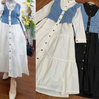 No Lirik✨ Mayara Dress / Maxi Jeans / Maxi Katun Rayon / Dress Katun Rayon / Dress Katun Rayon Terki