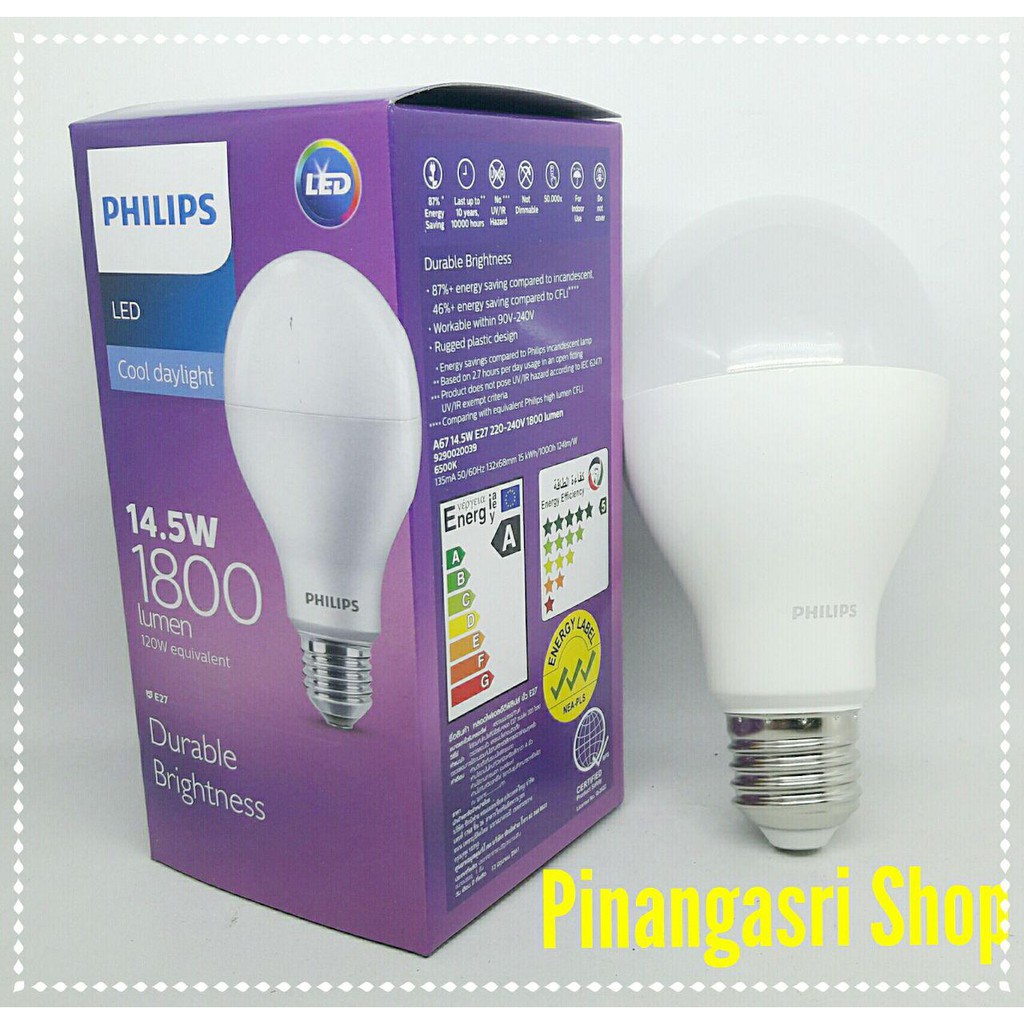 Lampu Led Bulb Philips 14 5 Watt 14w Philip Putih Kuning 14 5 W Bulb