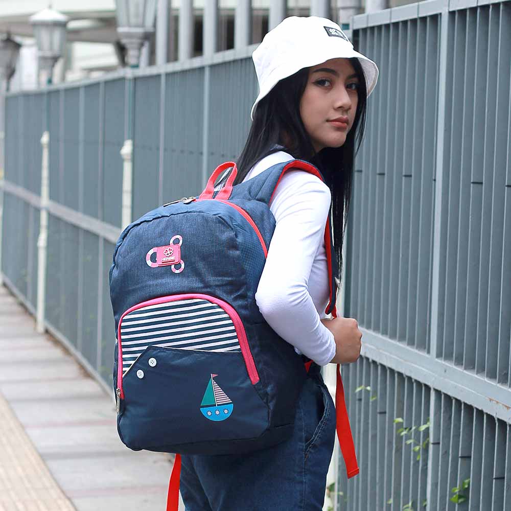 Tas Sekolah SMP SMA Kuliah Cewek Perempuan Wanita Tas Ransel Backpack Tas Punggung Herbie ASN183