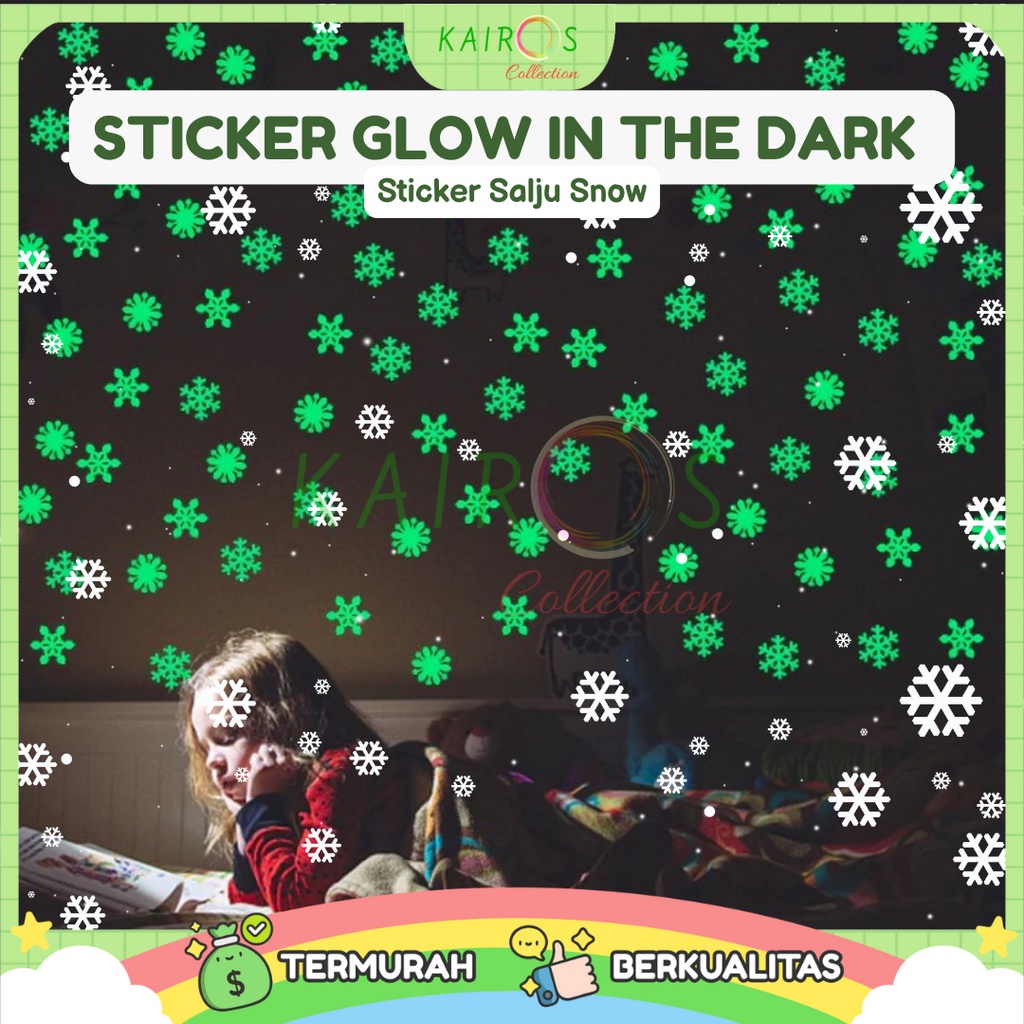 Stiker Dinding Glow In The Dark - Sticker Salju Snow