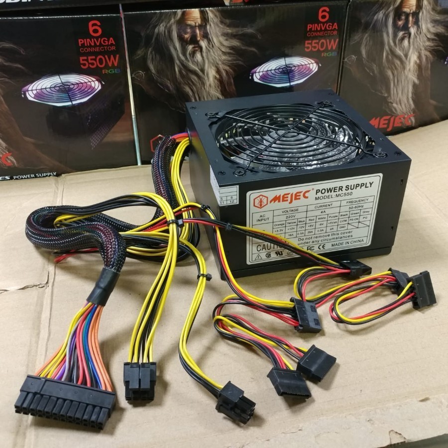 PSU MEJEC ODIN 550W RGB Static with 6 Pin VGA - Power Supply 550Watt RGB