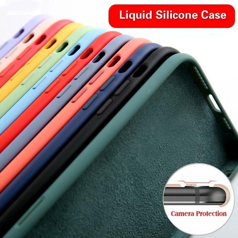 New Liquid Silicone Case For Xiaomi Poco X3 NFC Poco M3 Redmi 9T Mi 9T Pro Mi 8 Lite Redmi 9A 9C Note 9S Soft TPU Protective Cover RuiJie