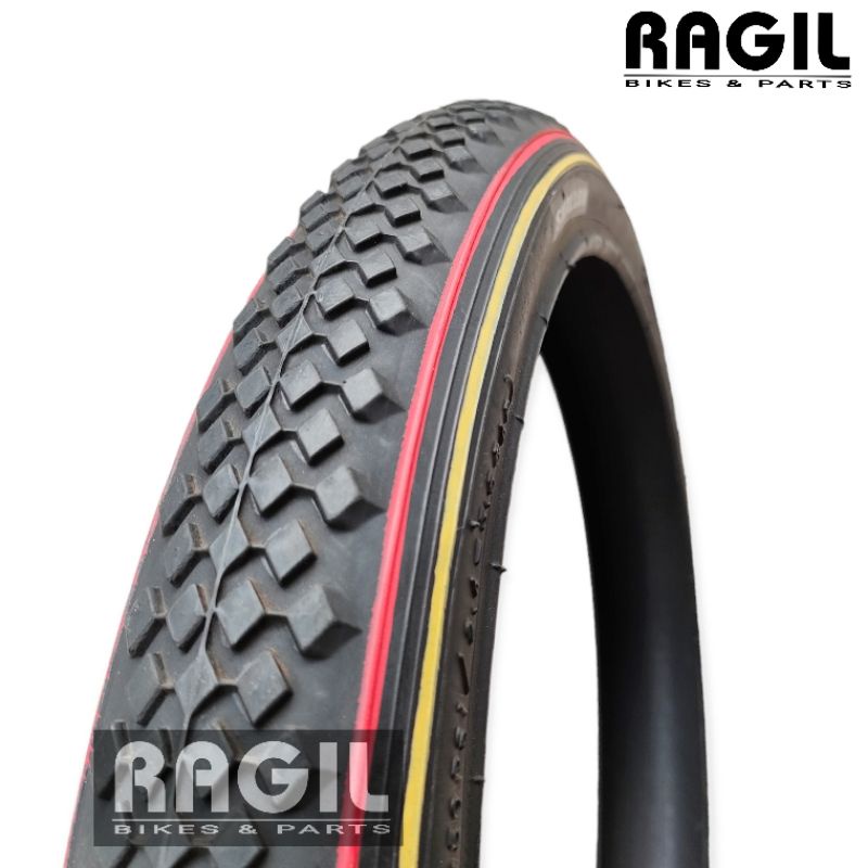 BAN LUAR SEPEDA 20 x 1.75 SWALLOW 20x1.75 LIS WARNA MERAH KUNING SEPEDA LIPAT MINION MINITREX BMX MI