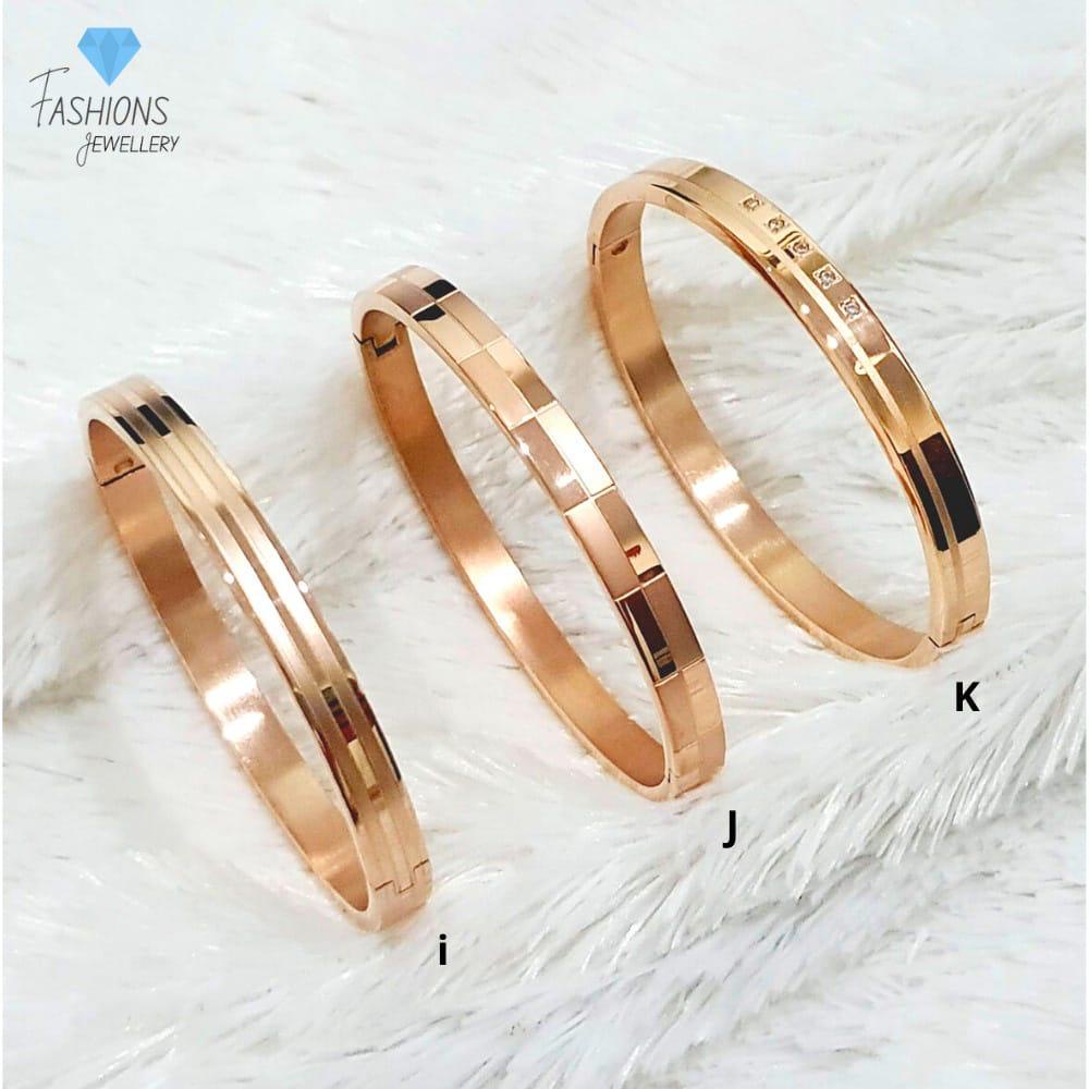 Gelang tangan polos titanium rose gold