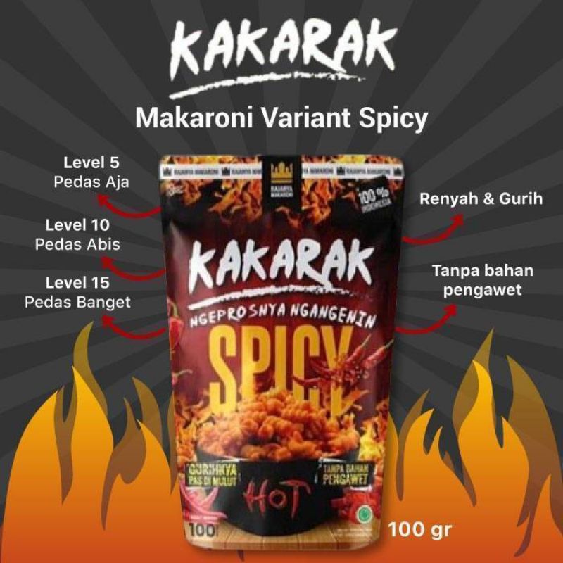 

Makaroni varian spicy 100 gr by. kakarak