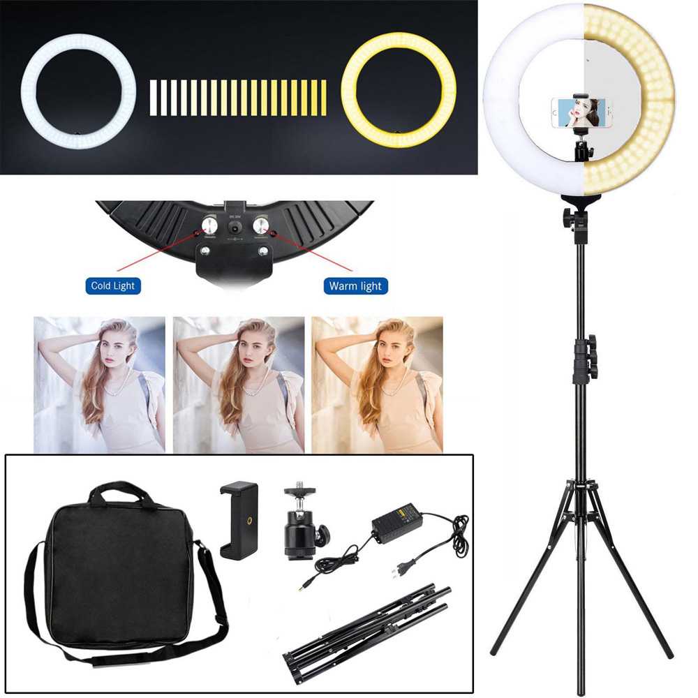 

TB - TaffSTUDIO Ring Light LED Kamera DSLR 65W 336 LED 12 Inch Tripod RL-18