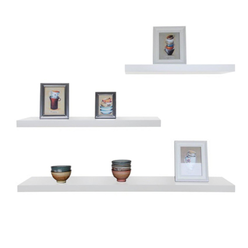 Rak Dinding Ambalan / Floating Shelves ​​Isi 3 Buah [​​40/30/20 cm] Lebar 12 cm