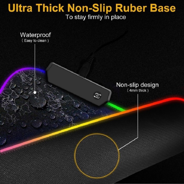 Gaming Mouse Pad XL Peta Dunia + LED RGB 300 x 700 mm - MP10