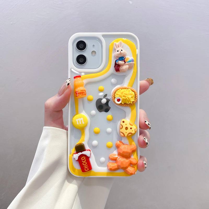 Soft Case Hp Gambar Kartun 3D Handmade Untuk iPhone 13 / 12 / 11promax / X / XS MAX / XR / SE / 2022 2020 / 7 / 8plus