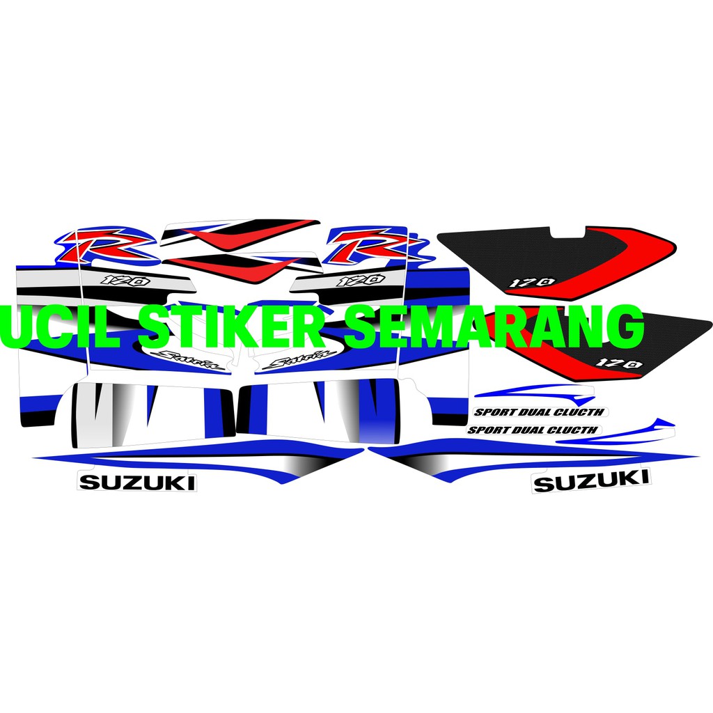 striping satria lumba biru putih variasi