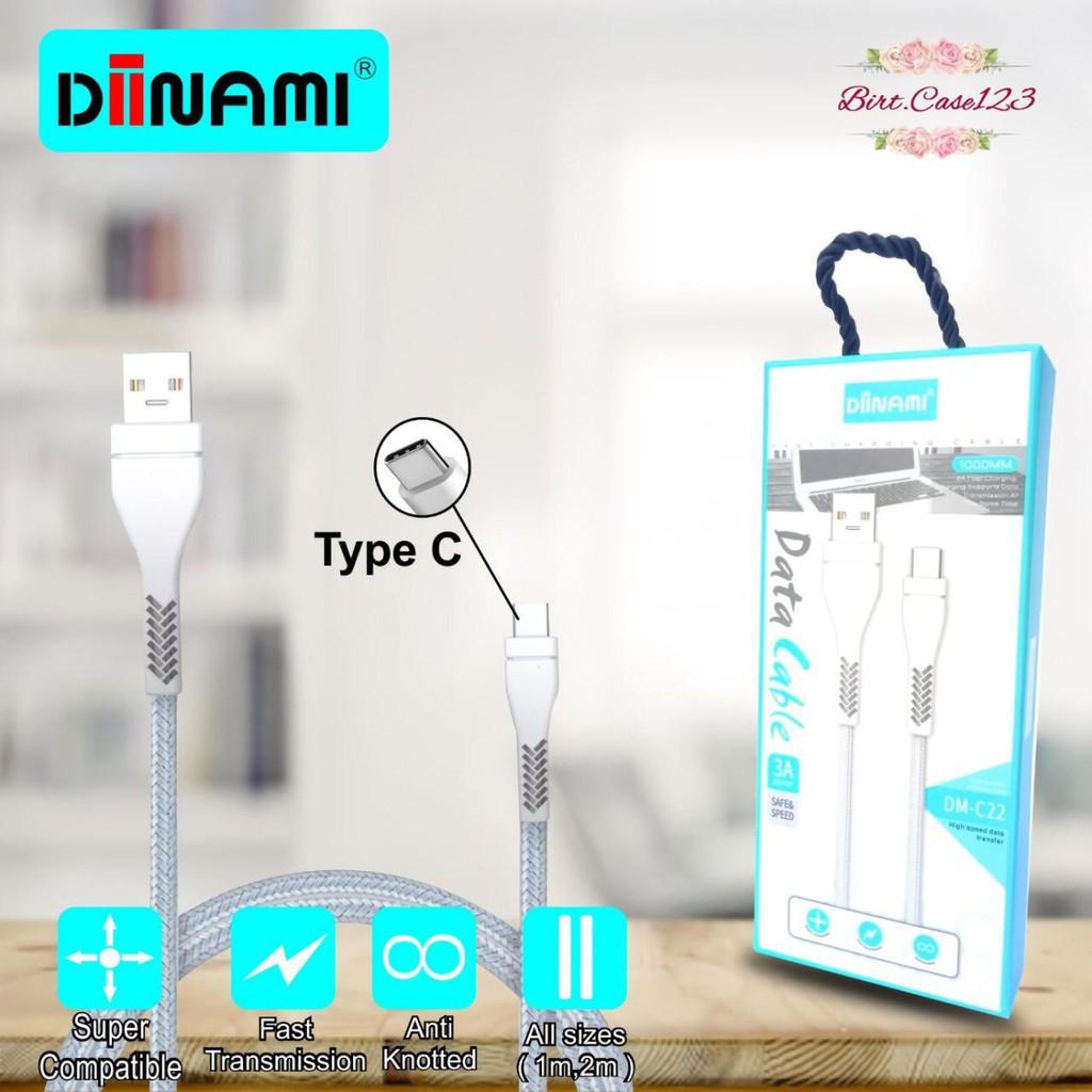 BM081 C22 diinami Kabel data cable charger original ready Micro 1phone tipe c 1 2 3 meter 3Amper BC2125