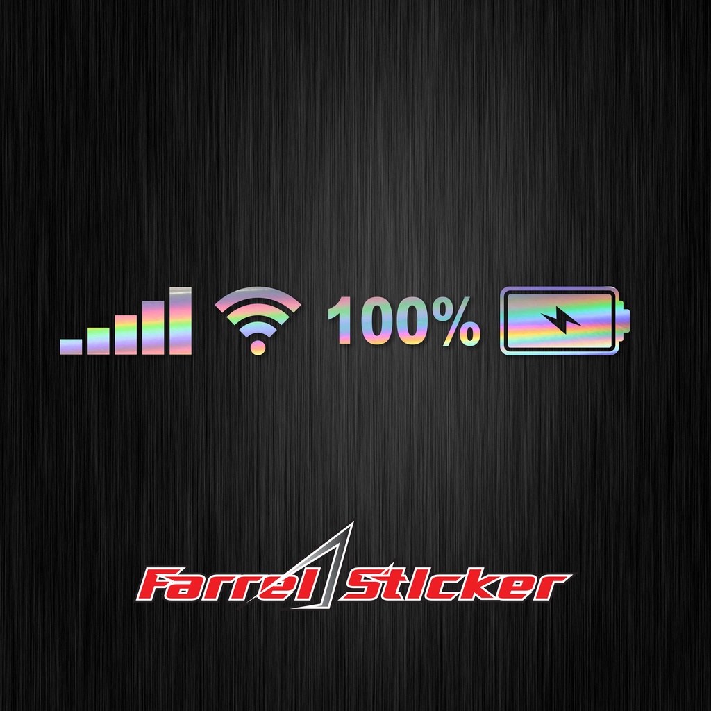 stiker baterai Sticker sinyal WIFI