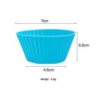 Cupcake Reusable Silicone Cups Cetakan Muffin Cup cake Puding Bulat BPA Free #1