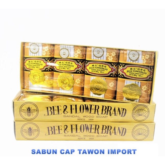 BEE &amp; FLOWER BRAND SANDAL WOOD SOAP - SABUN TAWON IMPORT 125gr