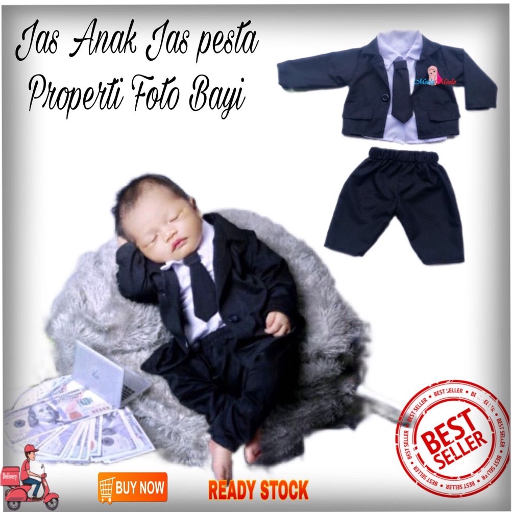 COD| JAS ANAK SETELAN  BLAZER JAS BABY BOS HITAM | KOSTUM PROPERTI FOTO NEWBORN | JAS BLAZER KEKINIA