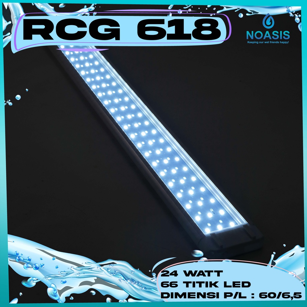 LAMPU LED AQUARIUM LED RECENT RCG-618-SW 24 WATT 60 CM PUTIH AQUASCAPE