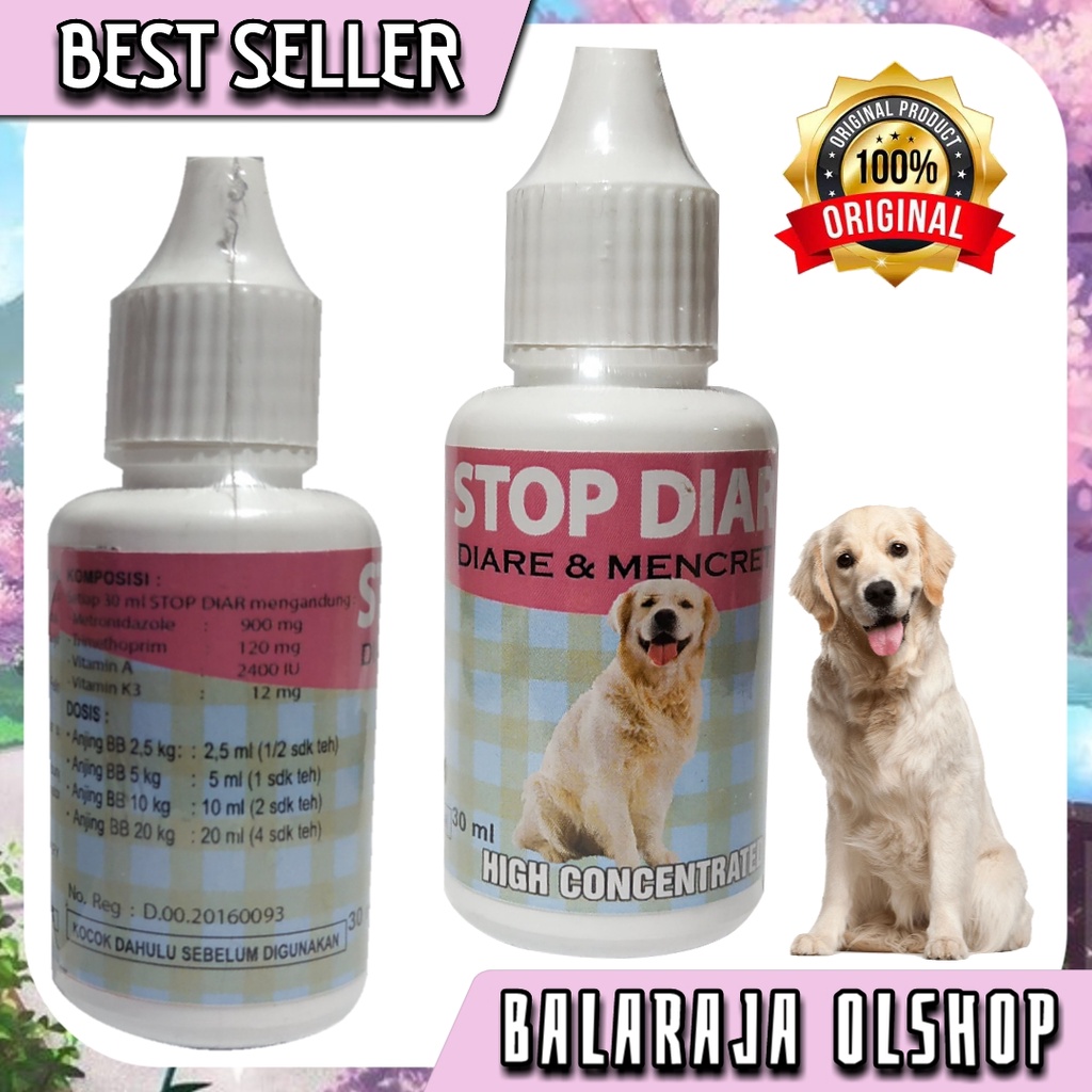 OBAT DIARE ANJING PUPPY SAKIT PENCERNAAN MENCRET - STOP DIAR DOG 30ML