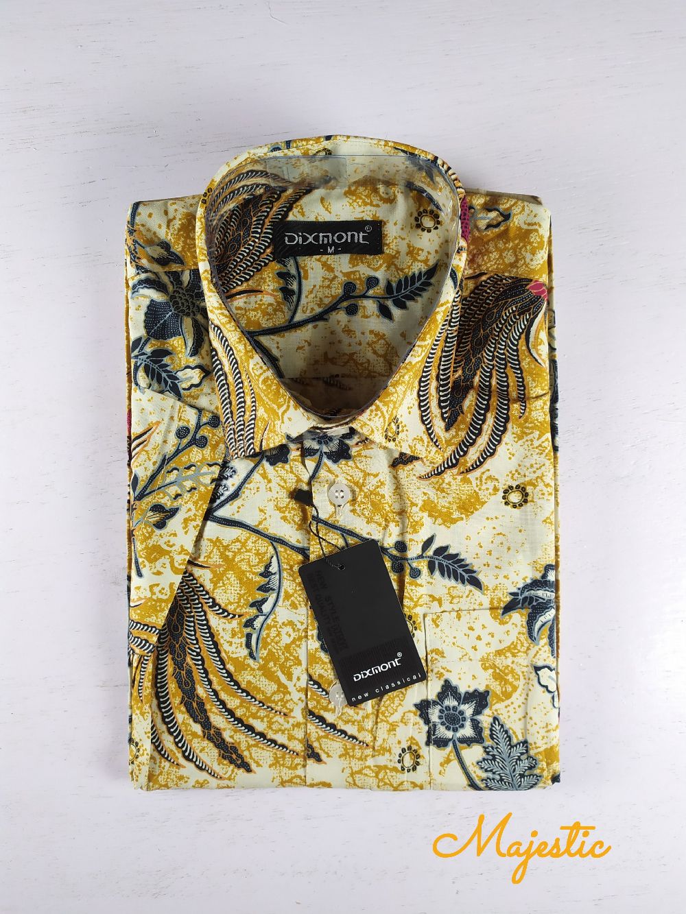 Kemeja Batik Pria Lengan Panjang Bl37 Katun Motif Modern Dixmont Semi Slimfit Premium