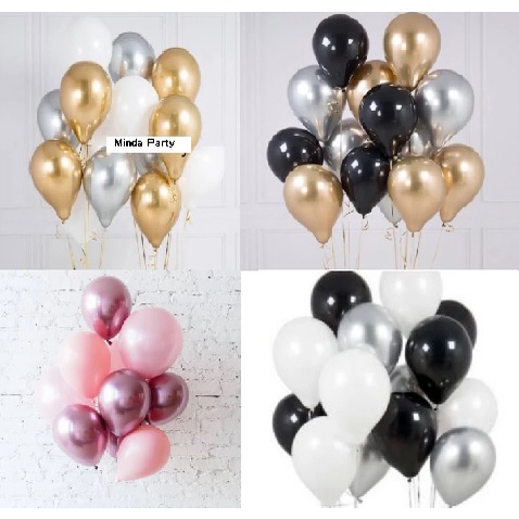 Paket balon Chrome 12inch