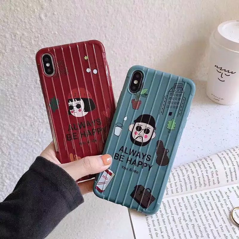 Happy Girl Boy Case untuk Oppo A5 A9 A31 A12 A3s A5s A7 A1k Realme 5 s 5i C2 Vivo Y91 Y93 Y95 Y12 Y15 Y17