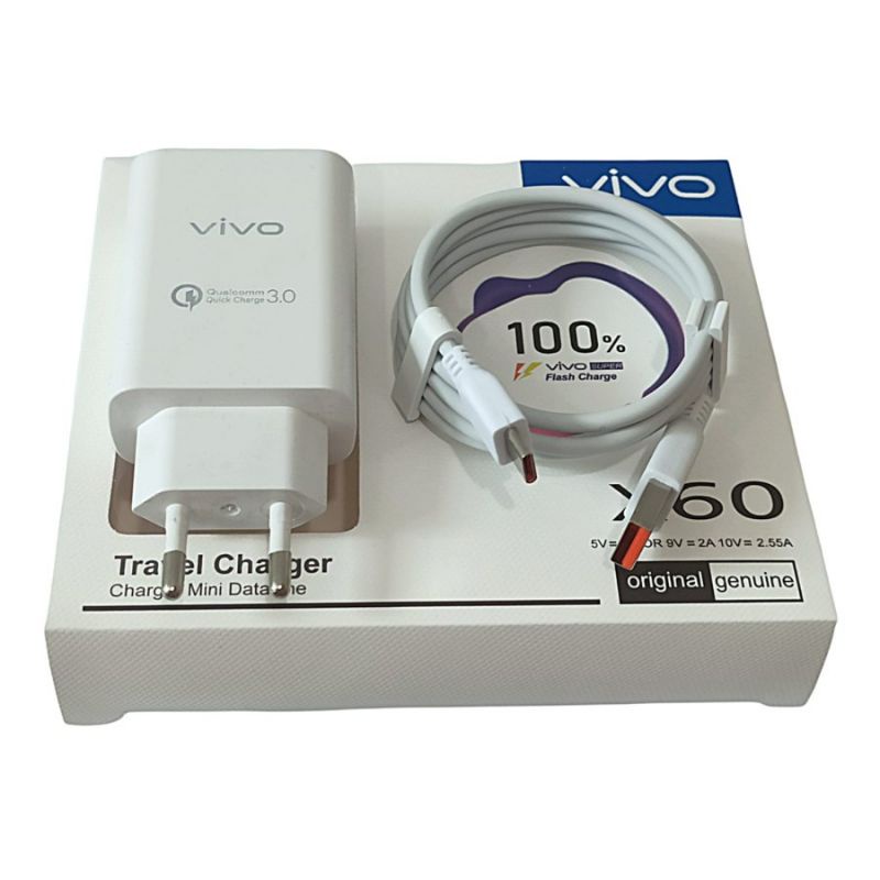 Charger Vivo X60 V19 V17 Pro Y30 X27 Type C Original Fast Charging Tipe C