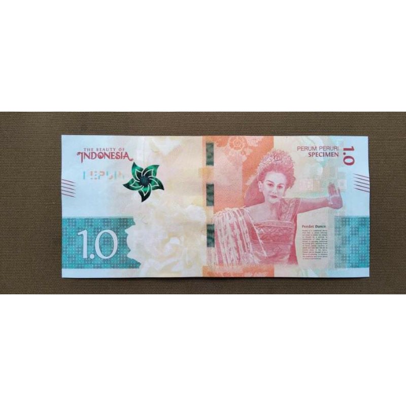 test note specimen 1.0 Peruri penari Bali tahun 2015