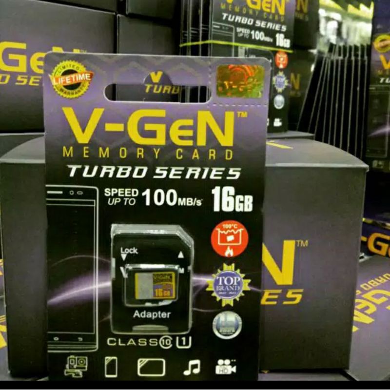 Vgen V Gen Class 10 TURBO + Adaptor Memori Micro SD Memory Card 8 GB 8GB, 16GB 16 GB Original