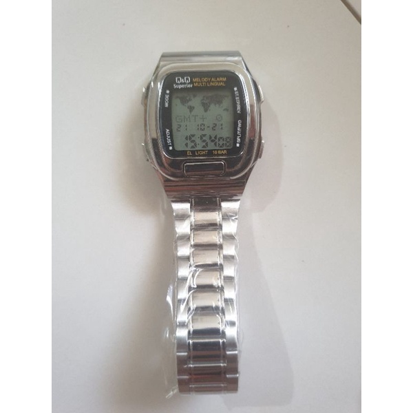 Jam Tangan Pria Digital Q&amp;Q QnQ QQ Data Bank MMW3 MMW3P MMW3P101Y Original Water Resistant 10 BAR