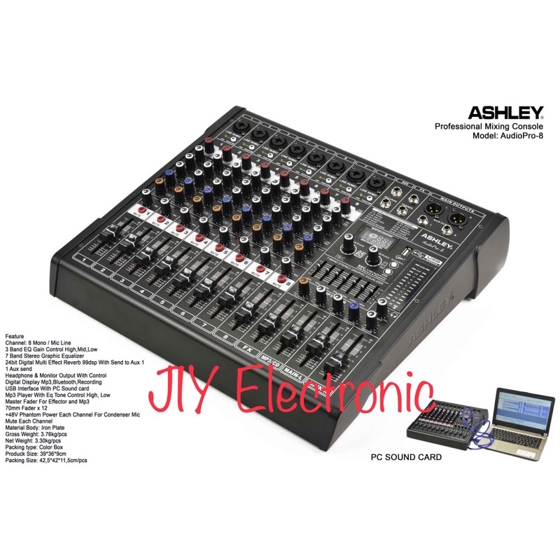 Audio Mixer Ashley 8 Channel Audio Pro 8 Original