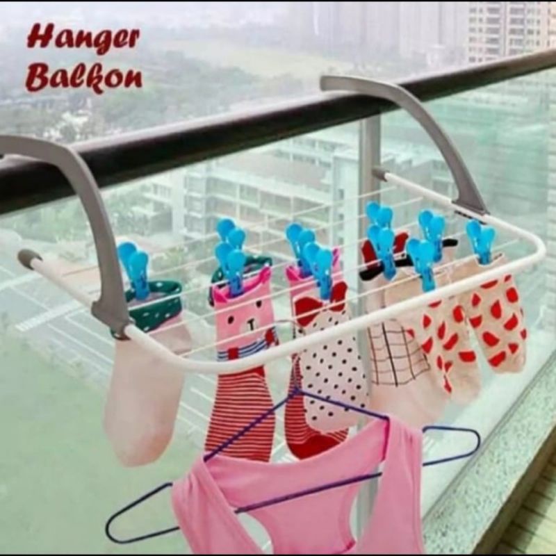 MJ88 Jemuran Balkon /Hanger Balkon Jemuran Gantung/Gantungan Serbaguna Super Murah