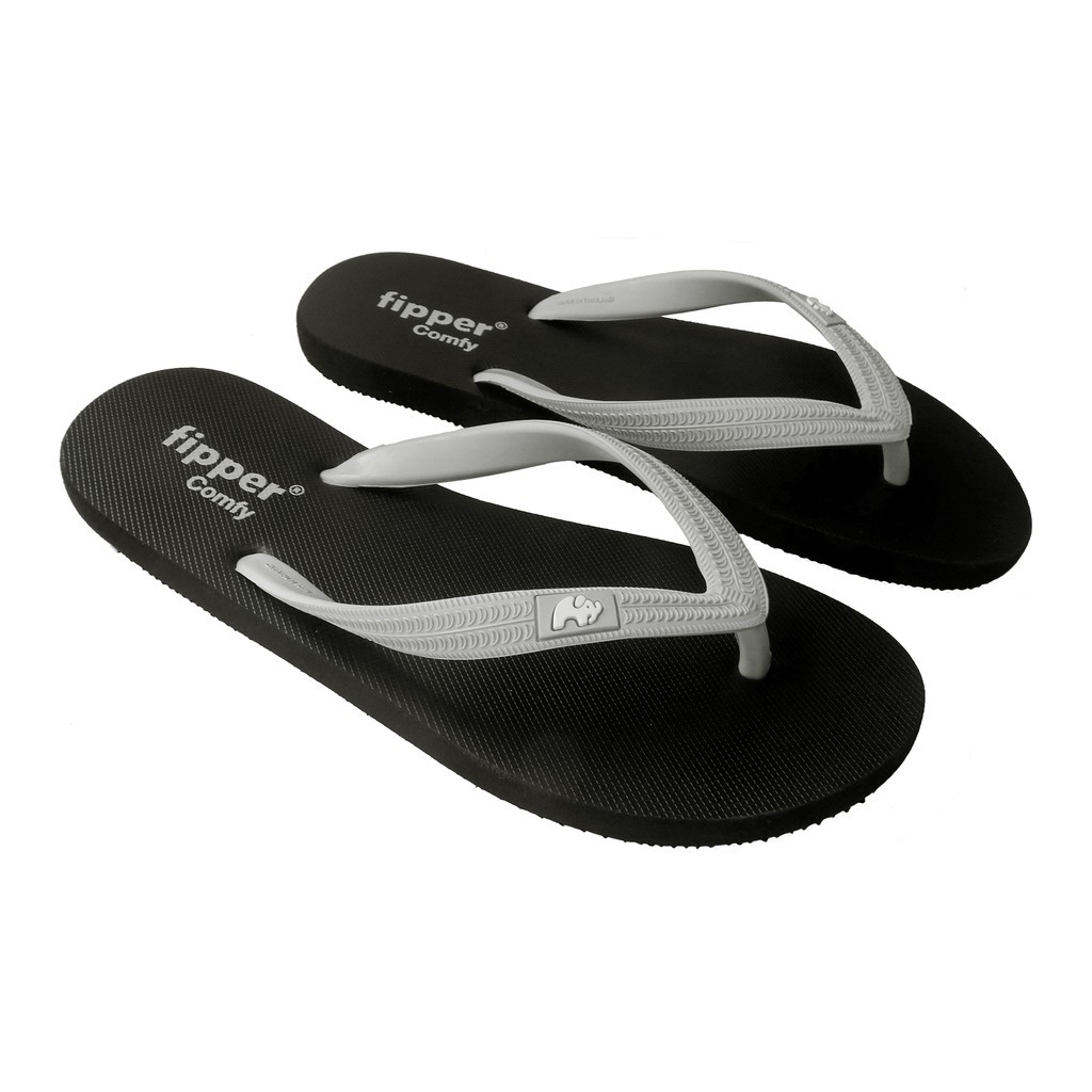 Sandal Fipper Comfy Black Grey | Original for Man & Woman, Sandal Jepit, Sandal Pantai, Sandal Rumah
