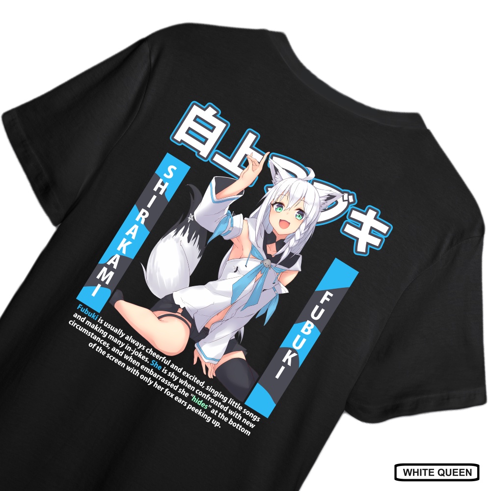 KAOS SHIRAKAMI FUBUKI HOLOLIVE GAMERS -  T-SHIRT DESIGN VTUBER SHIRAKAMI FUBUKI HOLOLIVE GAMERS JP