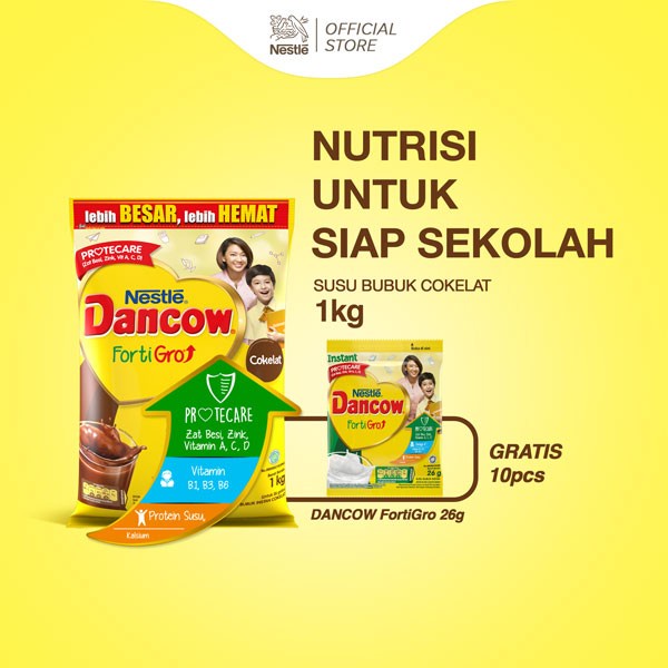 

DANCOW FortiGro Susu Bubuk Susu Anak Coklat Pouch 1kg Promo Hadiah